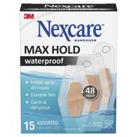 Nexcare Max Hold Waterproof Strips Assorted 15 Pack