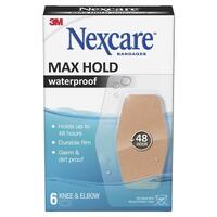 Nexcare Max Hold Waterproof Knee & Elbow 6 Pack