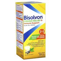 Bisolvon Cough Relief + Immune Support Cough Syrup for Kids + Adults 200mL