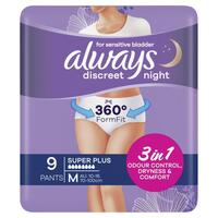 Always Discreet Night Underwear Medium Pants 9 Pack