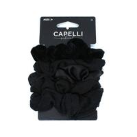 Capelli School Scrunchie Black 5 Pack