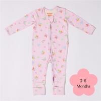 Bambi Mini Co. Wrigglesuit 3-6 Months Pink Festival Bloom