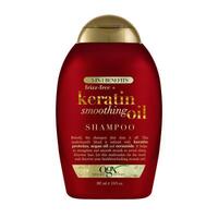 Ogx Frizz Free + Keratin Smoothing Oil 5 in 1 Shampoo For Frizzy Hair 385mL