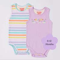 Bambi Mini Co. Supersinglet Bodysuit Orchid Bloom & Multi Stripe 2k