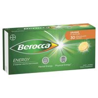 Berocca Energy Orange 30 Effervescent Tablets