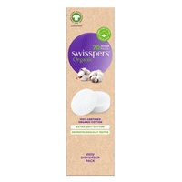 Swisspers Organic Round Cotton Pads Eco Dispenser 70 Pack