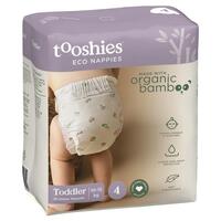 Tooshies Nappies With Organic Bamboo Size 4 Toddler 10-15kg 18 Pack