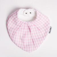 Cleo & Bebe Waterproof Bandana Bib - Baby Pink Gingham Online Only