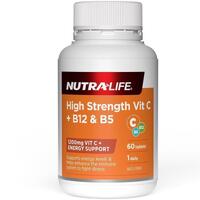 Nutra-Life High Strength Vit C + B12 & B5 60 Tablets