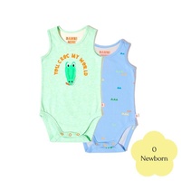 Bambi Mini Co. Supersinglet Bodysuit Boys Green Croc Triangles