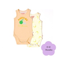 Bambi Mini Co. Supersinglet Bodysuit Unisex Orange Awesome Bananas 6-12