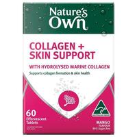 Natures Own Collagen + Skin Support Effervescent 60 Tablets