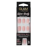 Manicare Glam Ready Pre-Glued Nails 30pcs Rose Petal Jelly