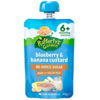 Raffertys Garden 6+ Months Blueberry & Banana Custard 120g