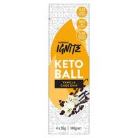 Melrose Ignite Keto Ball Vanilla Choc Chip 4 Pack 35g