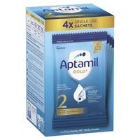 Aptamil Gold+ 2 Baby Formula Powder Sachets 6-12 Months 4 Pack