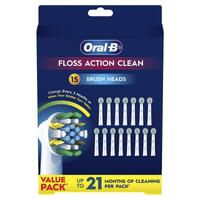 Oral B Power Toothbrush Refills Floss Action 15 Pack