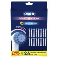 Oral B Power Toothbrush Refills Sensitive Clean 16 Pack