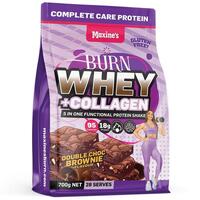 Maxine's Burn Protein Whey + Collagen Double Choc Brownie 700g