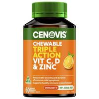 Cenovis Triple Action Vit C D & Zinc 60 Chewable Tablets