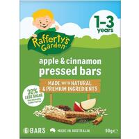 Raffertys Garden Apple Cinnamon Pressed Bars Toddler Snack 1-3 Years 90g