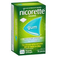 Nicorette Gum 2mg Icy Mint 75 Pieces