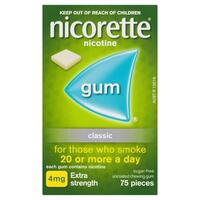 Nicorette Gum 4mg Classic 75 Pieces