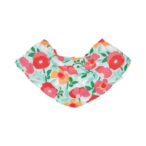 Annabel Trends bandana bibs linen sherbet poppies