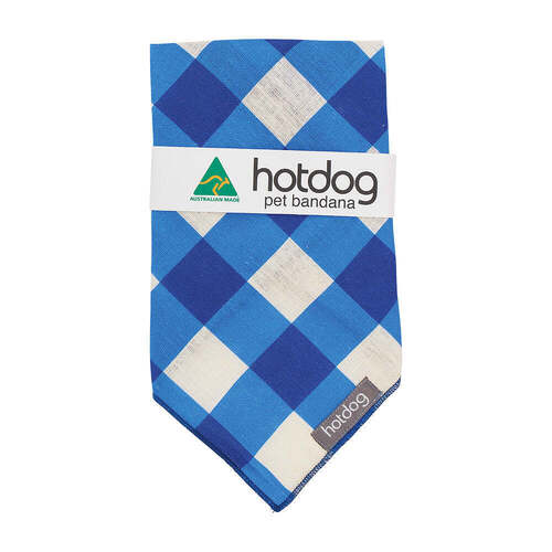 Annabel Trends Hot Dog - Bandana - Linen - Cobalt Check