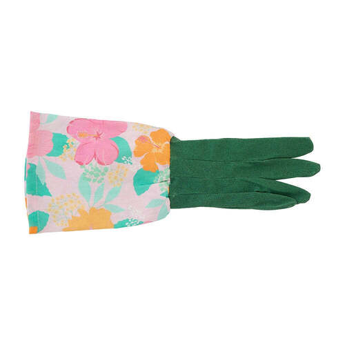 Annabel Trends Long Sleeve Garden Gloves - Linen - Hibiscus