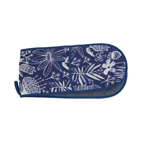 Annabel Trends Double Oven Mitt - Linen - Navy Natives