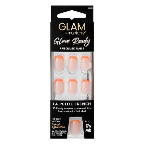 Manicare Glam Ready Pre-Glued Nails 30pcs La Petite French