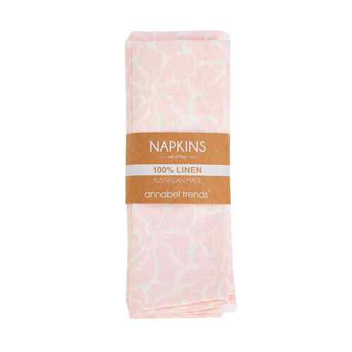 Annabel Trends napkin set linen pink petal floral