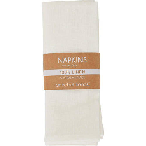 Annabel Trends Napkin Set - Linen - White