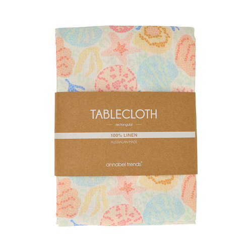 Annabel Trends Tablecloth - Linen - Shelly Beach - Large 138cm x 300cm