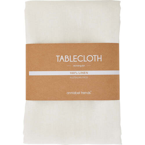 Annabel Trends Tablecloth - Linen - White