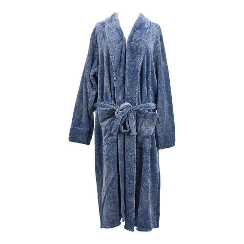 Annabel Trends Bath Robe - Navy Marle - Mens