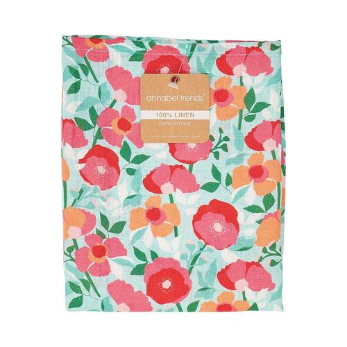 Annabel Trends Tea Towel Linen Sherbet Poppies