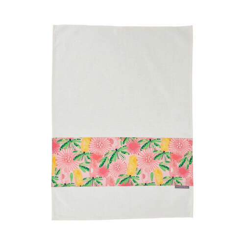 Annabel Trends Tea Towel - Cotton - Pink Banksia