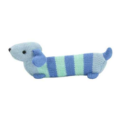 Annabel Trends Hand Rattle Knit Dachshund Blue