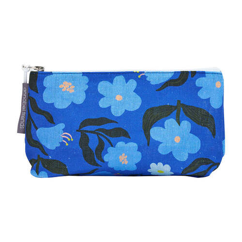 Annabel Trends Cosmetic Bag - Linen - Small - Nocturnal Blooms