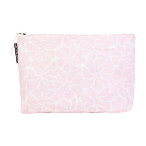 Annabel Trends Cosmetic Bag - Linen - Large - Pink Petal Floral