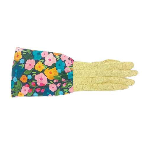 Annabel Trends Long Sleeve Garden Gloves Linen Spring Blooms