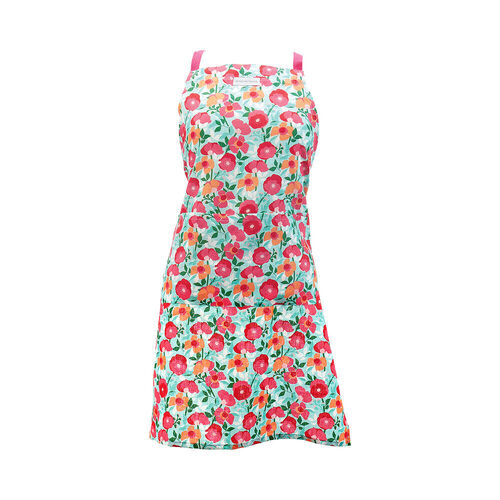 Annabel Trends apron linen sherbet poppies