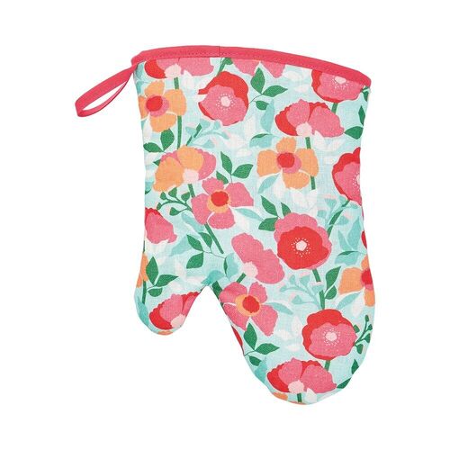 Annabel Trends Oven Mitt Single Linen Sherbet Poppies