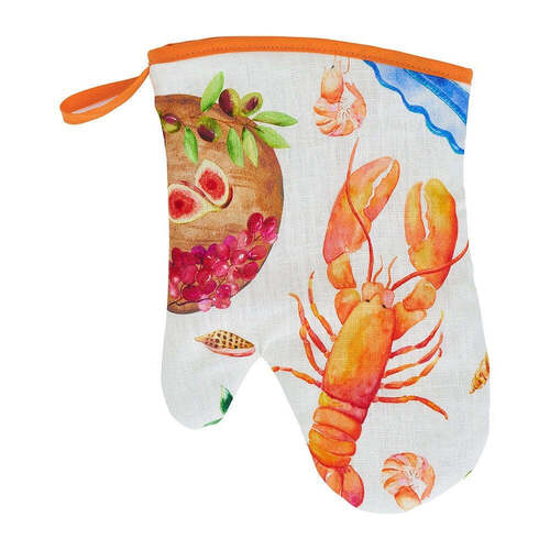 Annabel Trends Oven Mitt - Linen - Seafood Multi