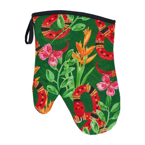 Annabel Trends Oven Mitt - Linen - Jungle Snake