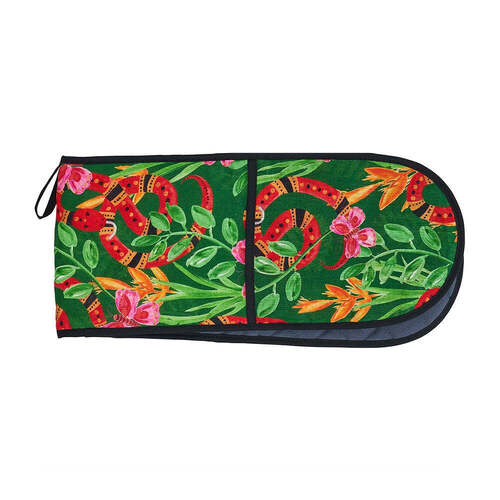 Annabel Trends Double Oven Mitt - Linen - Jungle Snake