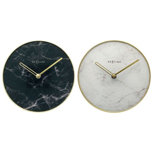 Boyle NeXtime Marble Table Clock 20cm Elegant Trendy Silent Sweep