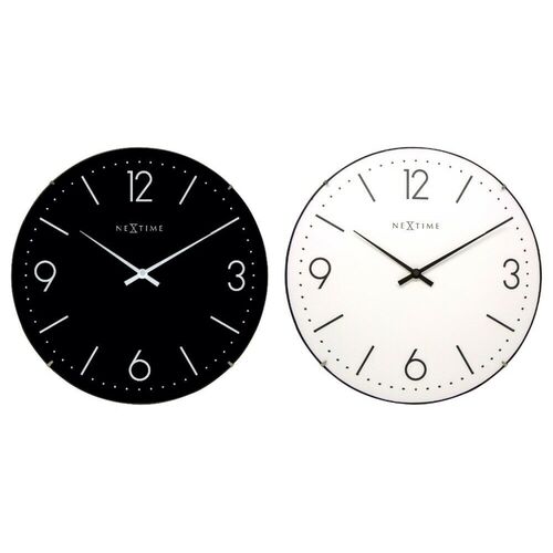 Boyle NeXtime Basic Dome Wall Clock 35cm Constrast Number Linear Minute Markings